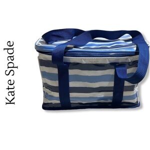 Kate Spade Cooler- Dennis Stripped Blue White Beach Bag Tote Travel Party